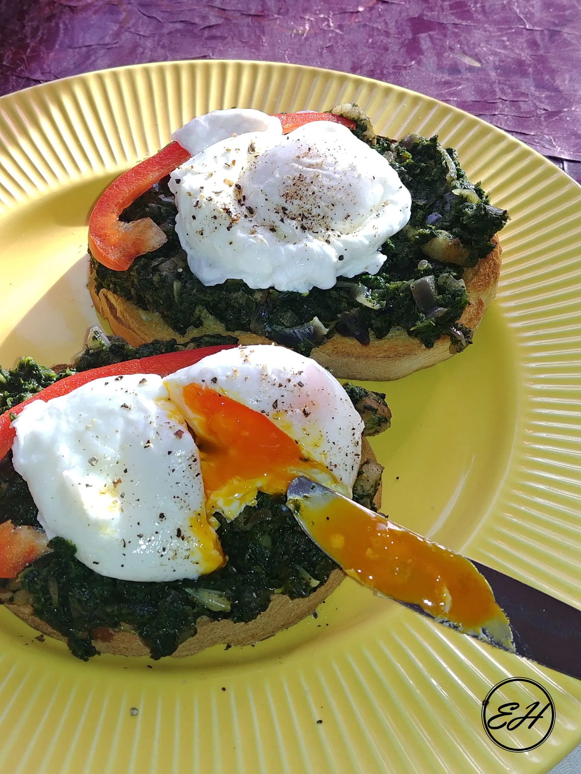 Poached Eggs with Spinach - Extravagance House